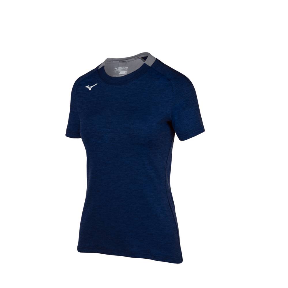 Camisetas Mizuno Alpha Short Sleeve Para Mujer Azul Marino 6839257-TJ